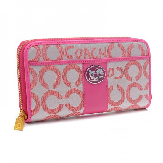 Coach Legacy In Signature Large Pink Wallets BVU | Women - Click Image to Close